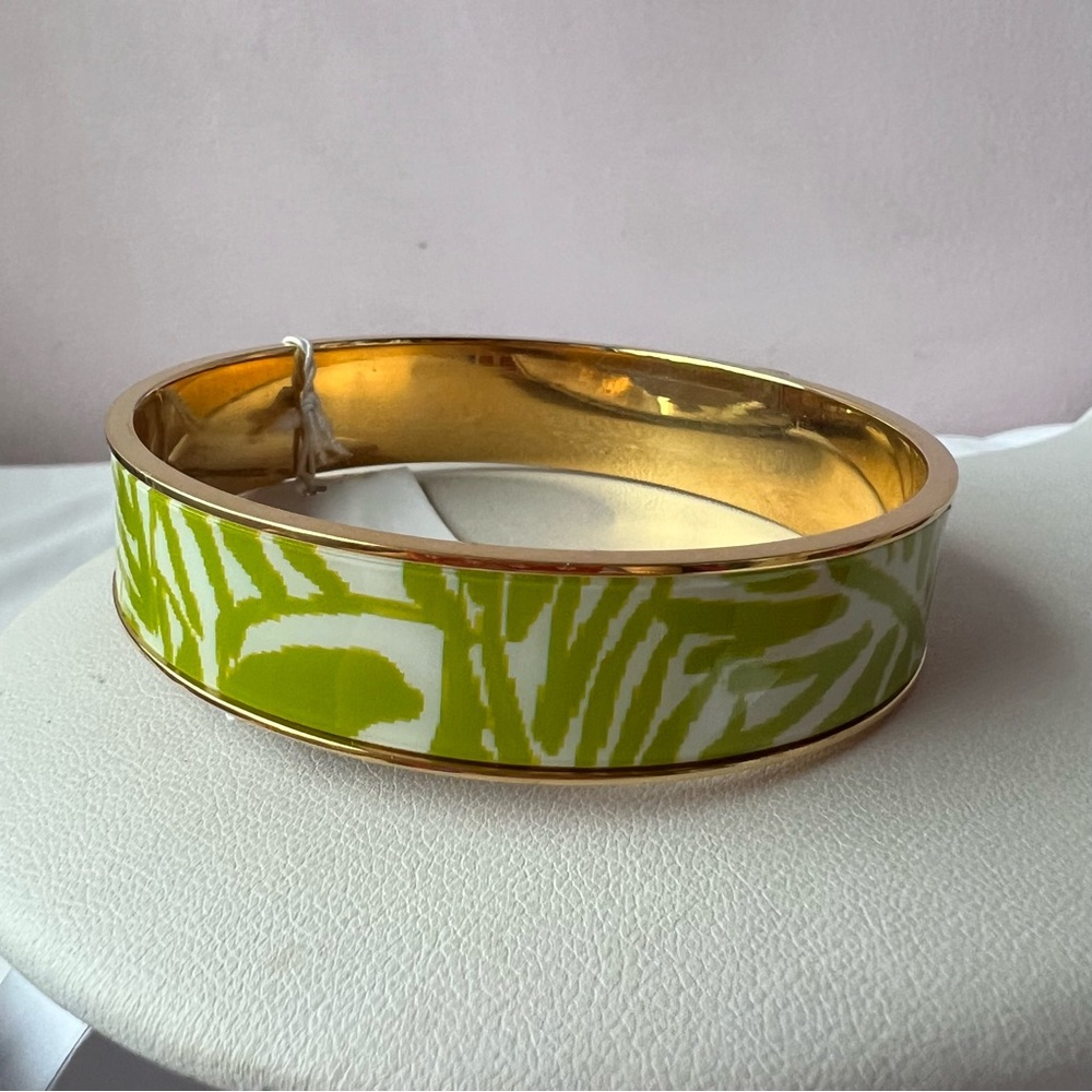 Kate Spade green & white gold-tone bangle bracelet BNWT - Picture 6 of 16